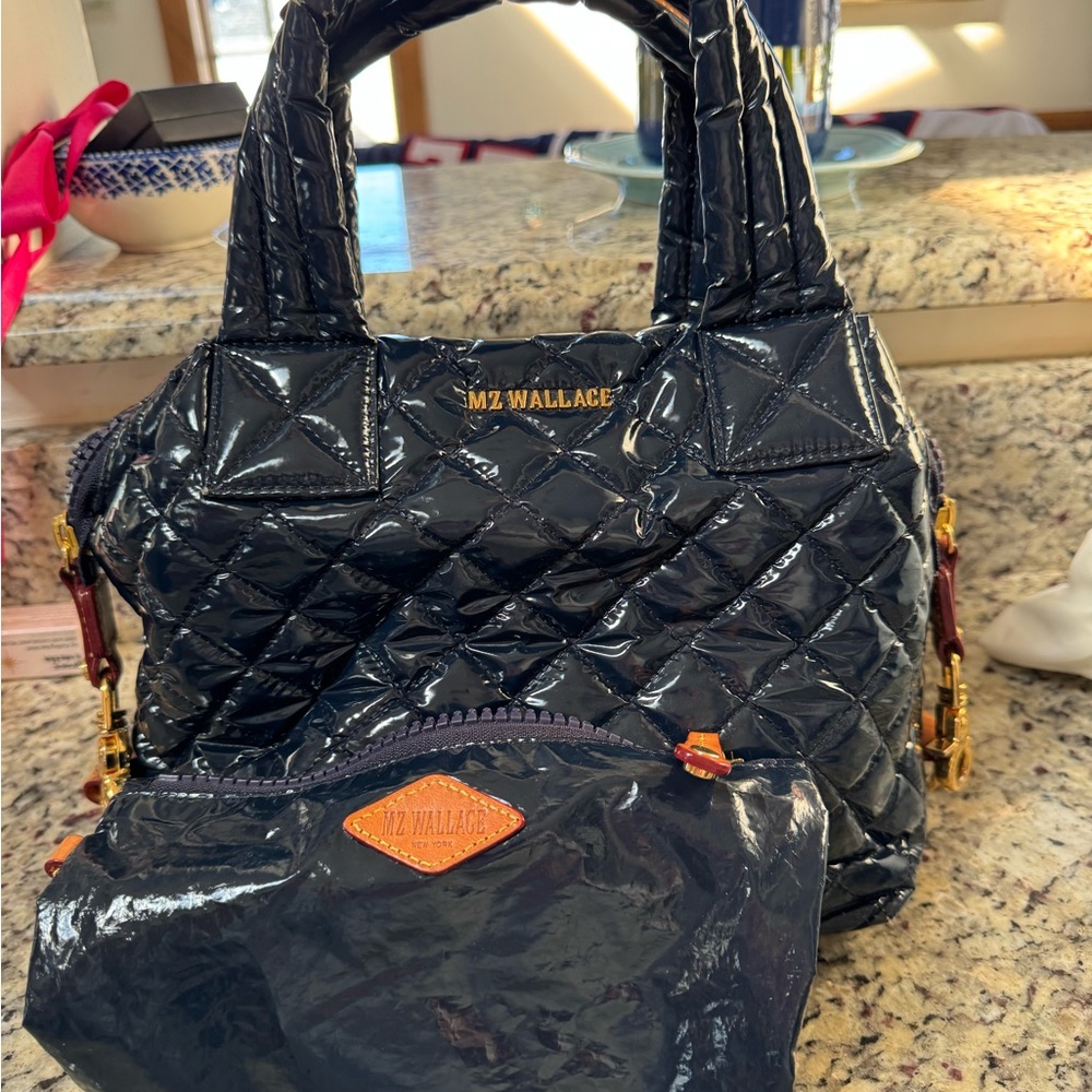 MZ Wallace Blue Quilted Tote Bag